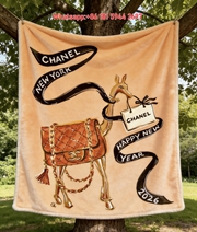 Chanel Inspired Orange Quilted Bag Print Flannel Throw Blanket IMG_6837